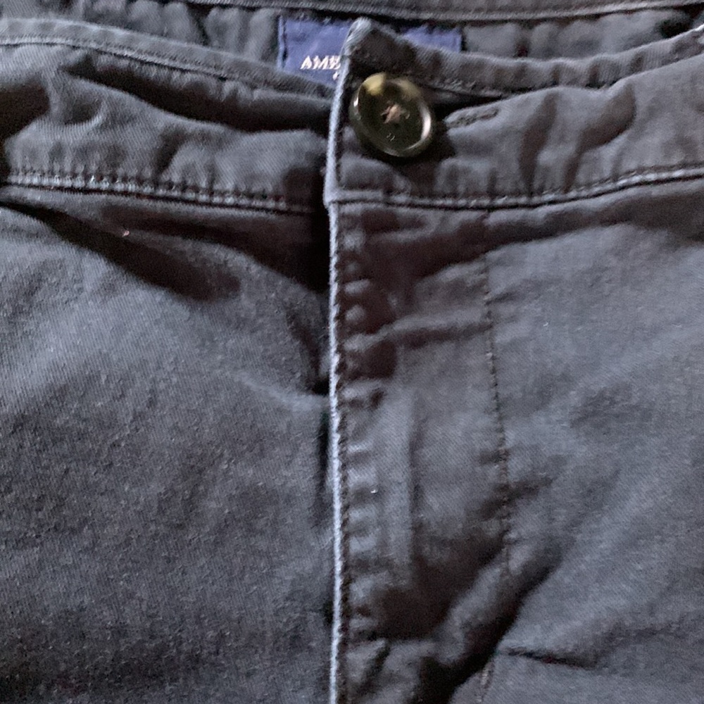 American Eagle black shorts. Stretch. Size 12. Waist approx. 17 inches. - Picture 4 of 9
